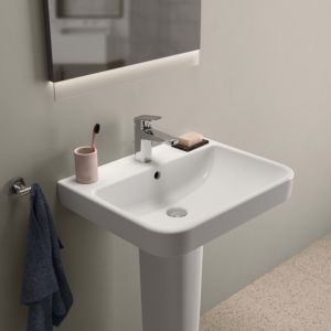 Ideal Standard i.life B lavabo T460701 avec trou pour robinetterie, avec trop-plein, 60 x 48 x 18 cm, blanc