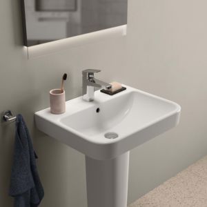 Ideal Standard i.life B lavabo T533601 sans trou pour robinet, avec trop-plein, 55 x 44 x 18 cm, blanc