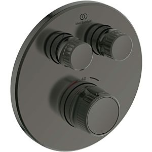 Ideal Standard CeraTherm Navigo shower thermostat concealed A7296A5 round, 2 outlets, final assembly set, magnetic grey