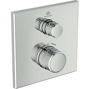 Ideal Standard CeraTherm Navigo concealed shower thermostat A7301AA square, final assembly set, chrome-plated