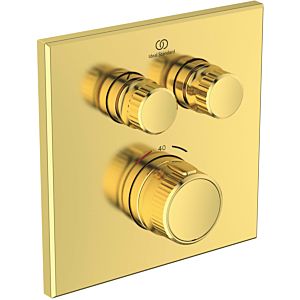 Ideal Standard CeraTherm Navigo shower thermostat concealed A7302A2 square, 2 outlets, final assembly set, brushed gold