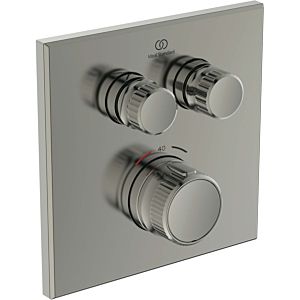 Ideal Standard CeraTherm Navigo shower thermostat concealed A7302GN square, 2 outlets, final assembly set, silver storm