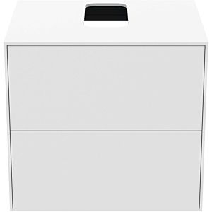 Ideal Standard Conca Waschtisch-Unterschrank T3940Y1 mit Ausschnitt, 2 Auszüge, 60x50,5x55 cm, mittig, Weiß matt lackiert