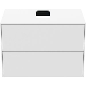Ideal Standard Conca Waschtisch-Unterschrank T3941Y1 mit Ausschnitt, 2 Auszüge, 80x50,5x55 cm, mittig, Weiß matt lackiert