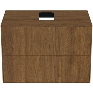 Ideal Standard Conca vanity unit T3941Y5 with cut-out, 2 pull-outs, 80x50.5x55 cm, center, dark walnut veneer