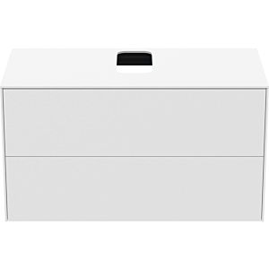 Ideal Standard Conca Waschtisch-Unterschrank T3942Y1 mit Ausschnitt, 2 Auszüge, 100x50,5x55 cm, mittig, Weiß matt lackiert