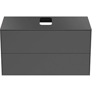 Ideal Standard Conca vanity unit T3942Y2 with cutout, 2 pull-outs, 100x50.5x55 cm, center, anthracite matt lacquered
