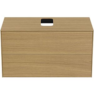 Ideal Standard Conca vanity unit T3942Y6 with cutout, 2 pull-outs, 100x50.5x55 cm, in the middle, Eiche hell veneer