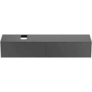 Ideal Standard Conca vanity unit T3986Y2 with cut-out, 2 pull-outs, 200x50.5x37 cm, matt anthracite lacquered