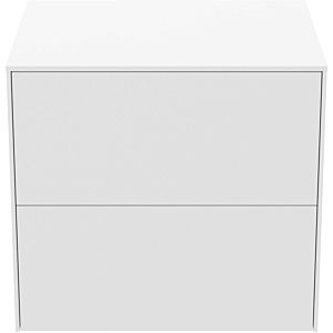 Ideal Standard Conca Waschtisch-Unterschrank T4321Y1 ohne Ausschnitt, 2 Auszüge, 60x50,5x55 cm, Weiß matt lackiert