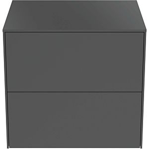 Ideal Standard Conca Waschtisch-Unterschrank T4321Y2 ohne Ausschnitt, 2 Auszüge, 60x50,5x55 cm, Anthrazit matt lackiert