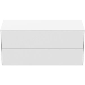 Ideal Standard Conca Waschtisch-Unterschrank T4324Y1 ohne Ausschnitt, 2 Auszüge, 120x50,5x55 cm, Weiß matt lackiert