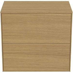 Ideal Standard Conca vanity unit T4327Y6 without cut-out, 2 pull-outs, 60x37x55 cm, Eiche hell veneer