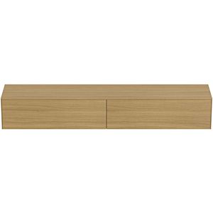 Ideal Standard Conca vanity unit T4335Y6 without cut-out, 2 pull-outs, 240x50.5x37 cm, Eiche hell veneer