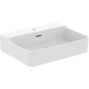 Ideal Standard Conca washbasin T3818V1 with tap hole and overflow, sanded, 600 x 450 x 165 mm, silk white