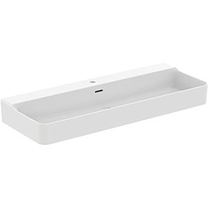 Ideal Standard Conca washbasin T3694V1 with tap hole and overflow, 1200 x 450 x 165 mm, silk white