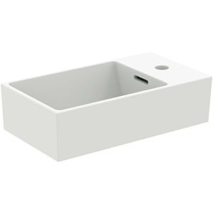 Ideal Standard Extra Cloakroom basin T3734V1 45x25x15cm, tap bank on the right, with overflow, 2000 tap hole, silk white