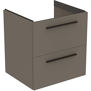 Ideal Standard i.life B meuble double vasque T5270NG 2 tiroirs, 60 x 50,5 x 63 cm, gris quartz mat