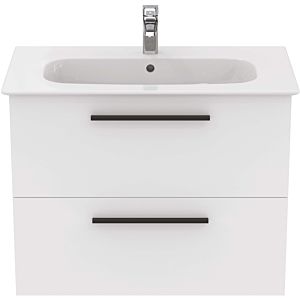 Ideal Standard i.life A vanity washbasin package K8744DU 84x46x64.5cm, 1 tap hole, matt black handle, matt white