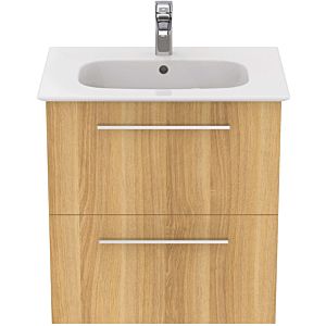 Ideal Standard i.life A furniture washbasin package K8741NX 64x46x64.5cm, 1 tap hole, brushed chrome handle, natural oak