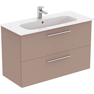 Ideal Standard i.life A furniture washbasin package K8745NH 104x46x64.5cm, 1 tap hole, brushed chrome handle, matt greige