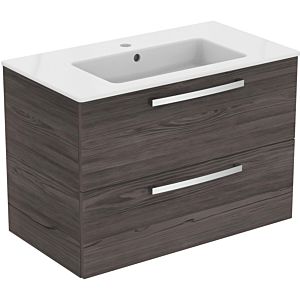 Ideal Standard Eurovit Plus washbasin furniture package K2978LG with base cabinet lava gray decor, 81.5x45x56.5cm
