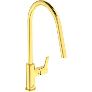 Ideal Standard Gusto kitchen tap BD408A2 brushed gold, with high pipe spout