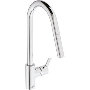Ideal Standard Gusto kitchen tap BD414AA chrome, with high pipe spout and pull-out hand shower