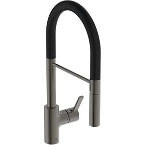 Ideal Standard Gusto kitchen tap BD417A5 magnetic gray, with 2-function hand shower made of metal
