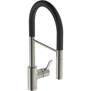 Ideal Standard Gusto kitchen tap BD417GN silver storm, with 2-function hand shower made of metal