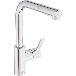 Ideal Standard Gusto kitchen tap BD420AA chrome, with pipe spout and pull-out 2-function hand shower