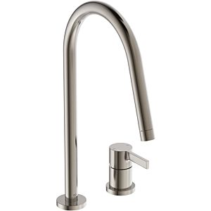 Ideal Standard Gusto kitchen 2-hole fitting BD422GN silver storm, with high pipe spout
