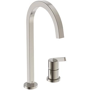 Ideal Standard Gusto kitchen 2-hole fitting BD423GN silver storm, with high square pipe spout