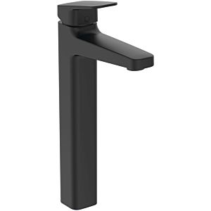 Ideal Standard CeraPlan mitigeur de lavabo BD238XG saillie 138 mm, avec base allongée, noir soie, avec garniture de vidange métallique0