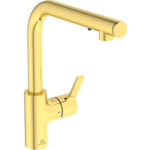 Ideal Standard Gusto Wand-Küchenarmatur A7817A2 brushed gold, mit Sensor-Flüssigseifenspender, Bausatz 2