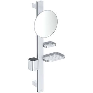 Ideal Standard Alu+ Beauty Bar S700 BD589SI with Shelves and Mirror 200mm Silver