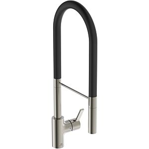 Ideal Standard Gusto kitchen tap BD421GN silver storm, with 2-function hand shower made of metal