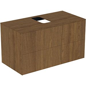 Ideal Standard Conca vanity unit T3942Y5 with cutout, 2 pull-outs, 100x50.5x55 cm, center, dark walnut veneer
