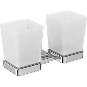Ideal Standard IOM Cube glass holder E2205AA double, glass frosted, with mounting kit, chrome-plated