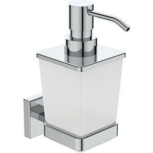 Ideal Standard IOM Cube lotion dispenser E2252AA Dispenser made of frosted glass, with mounting kit, chrome-plated
