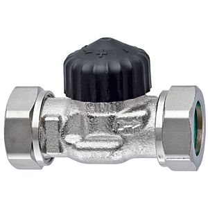 Heimeier standard thermostatic valve body 2272-03.000 G 2000 IG, kvs 2.50, straight, nickel-plated gunmetal, flat sealing