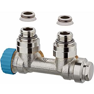 Heimeier Multilux single-pipe valve system 3855-02.000 Rp 2000 / 2, corner, nickel-plated gunmetal