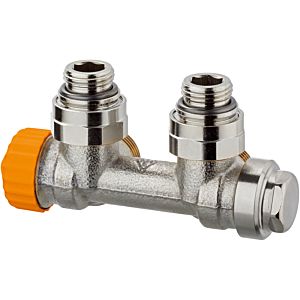 Heimeier Multilux Eclipse thermostatic valve 3866-02.000 Rp 2000 / 2, corner, gunmetal nickel-plated, for two-pipe system