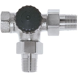Heimeier thermostatic three-way valve body 4151-02.000 Rp 2000 / 2xR 2000 / 2, left, screw 2000 / 2 &quot;, gunmetal nickel-plated