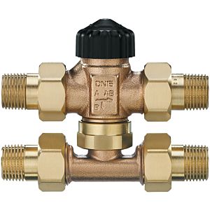 Heimeier three-way mixing valve 4172-02.000 DN 15, flat sealing, gunmetal, with T-piece