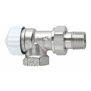Heimeier V-exact II thermostatic valve body 9103-02.000 Rp 2000 / 2xR 2000 / 2, corner, gunmetal nickel-plated, stepless presetting