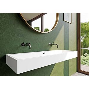 Kaldewei Puro wall-mounted double washbasin 906806043716 120x46x12cm, with overflow, 2x1 tap hole, city-anthracite matt pearl effect