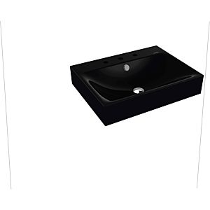 Kaldewei Silenio wall-mounted washbasin 904306033701 3044, 60 x 46 x 12 cm, black pearl effect, with overflow, 3 tap holes