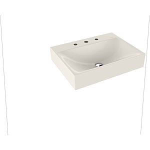 Kaldewei Silenio wall-mounted washbasin 904306033231 3044, 60 x 46 x 12 cm, pergamon pearl effect, with overflow, 3 tap holes