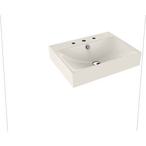 Kaldewei Silenio wall-mounted washbasin 904306033231 3044, 60 x 46 x 12 cm, pergamon pearl effect, with overflow, 3 tap holes